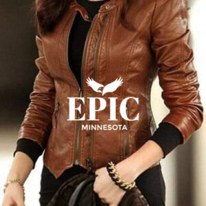 Biker Women Sheepskin Leather Jacket
