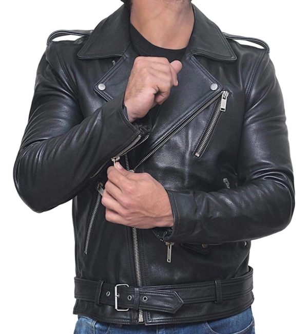 Epic Style Men Exclusive Vintage Biker Leather Jacket - Image 2