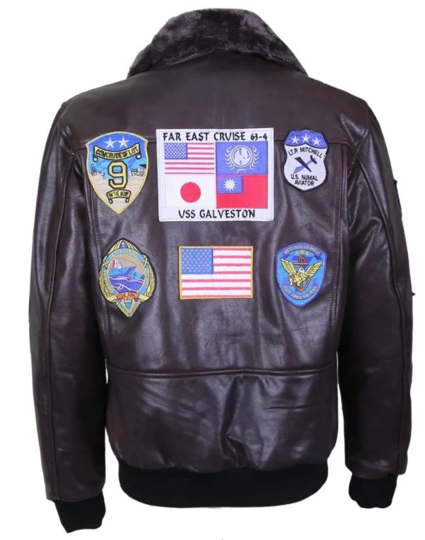 Gun Flight Bomber Jacket Jet Pilot LeatherJacket - Image 2