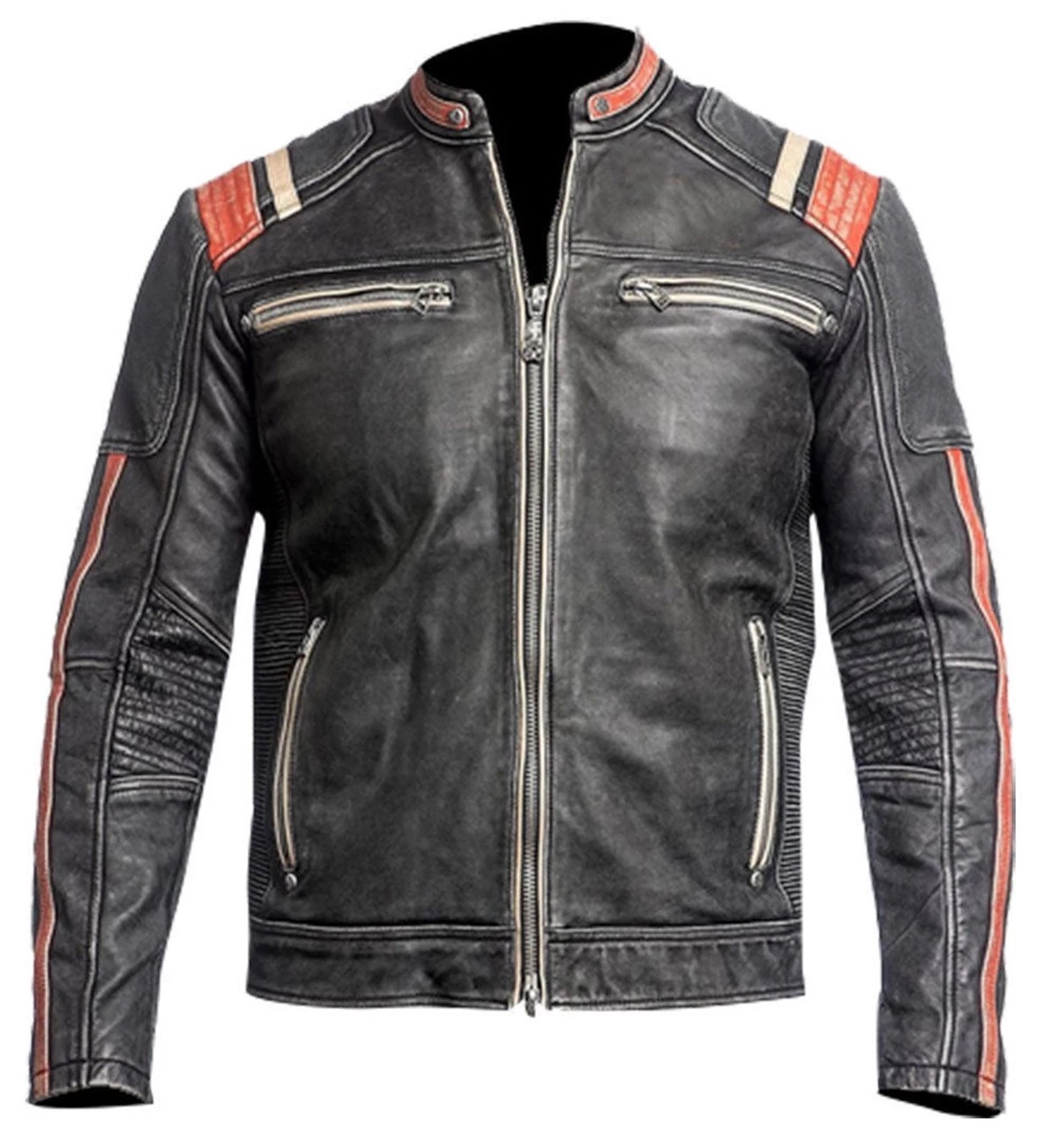 Mens Distressed Leather Jacket