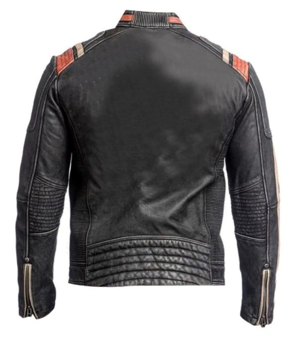 Mens Distressed Leather Jacket - Image 2