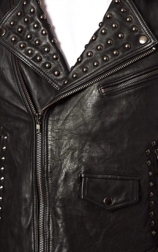 Rock N Roll Studded Leather Jacket - Image 3